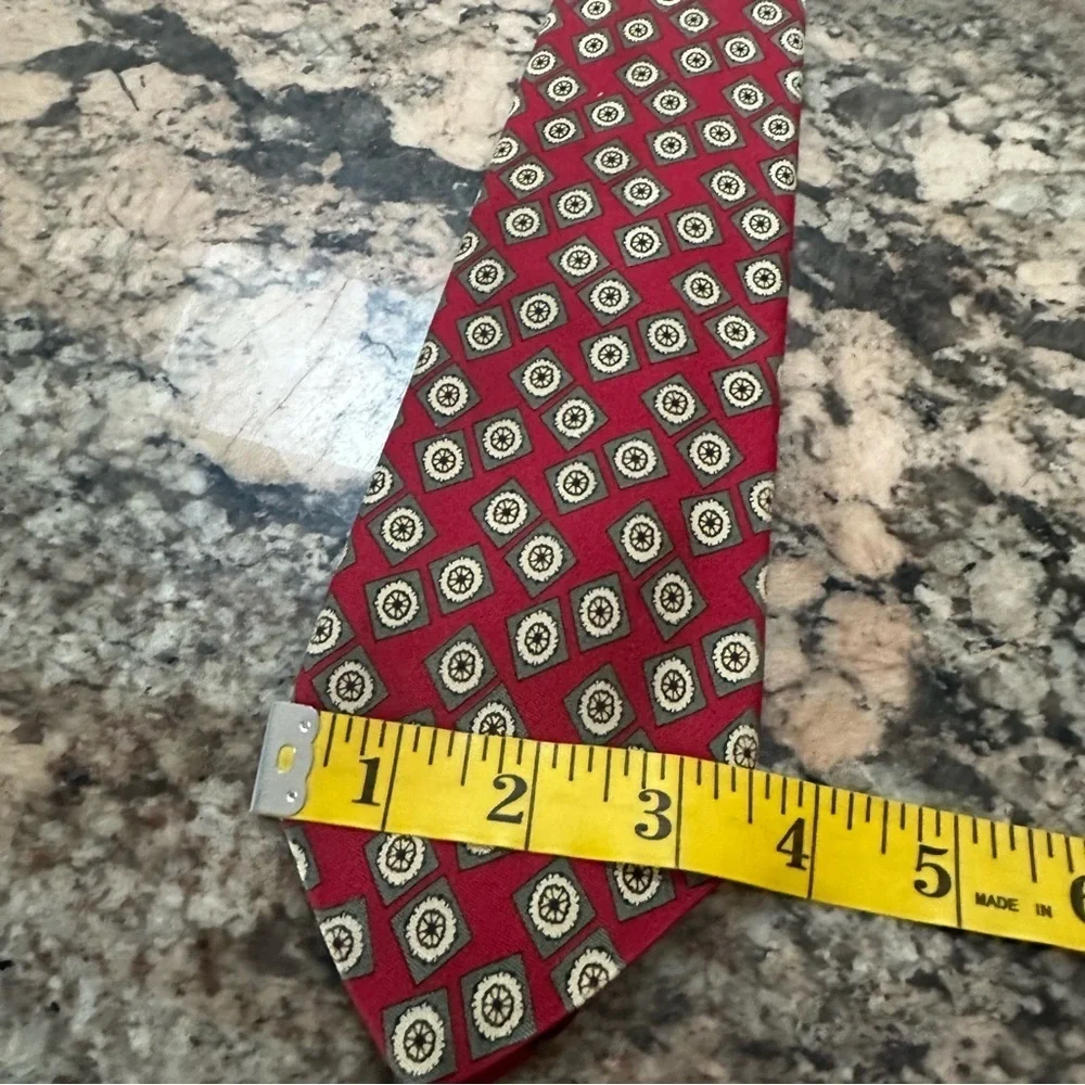 Polo by Ralph Lauren Red and Gold Geometric Tie